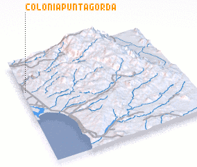 3d view of Colonia Punta Gorda