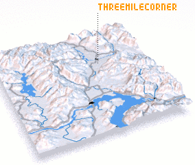 3d view of Threemile Corner