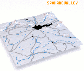 3d view of Spokane Valley