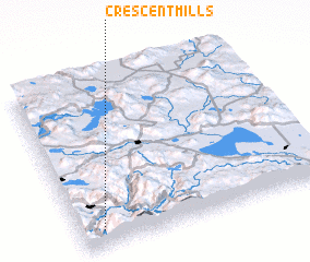 3d view of Crescent Mills