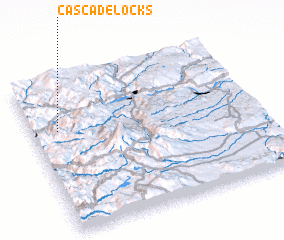 3d view of Cascade Locks