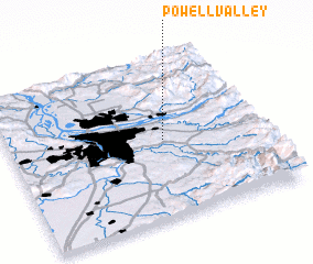 3d view of Powell Valley