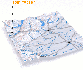 3d view of Trinity Alps