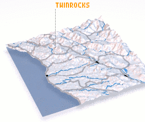 3d view of Twin Rocks