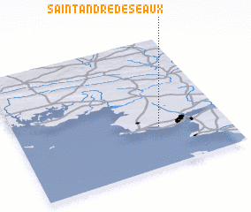 3d view of Saint-André-des-Eaux