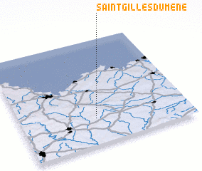 3d view of Saint-Gilles-du-Mené