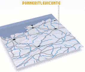 3d view of Pommerit-le-Vicomte