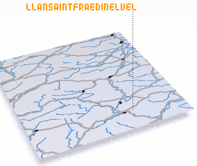 3d view of Llansaintfraed in Elvel