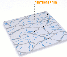 3d view of Pen-y-bont-fawr