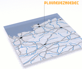 3d view of Plounevez-Moëdec