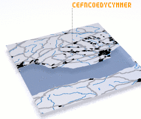 3d view of Cefn-coed-y-cymmer