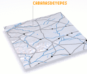 3d view of Cabañas de Yepes