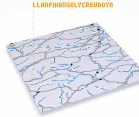 3d view of Llanfihangel-y-creuddyn