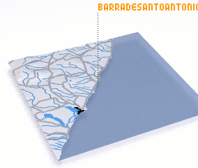 3d view of Barra de Santo Antônio