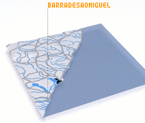 3d view of Barra de São Miguel