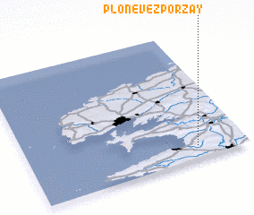 3d view of Plonévez-Porzay