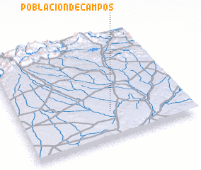 3d view of Población de Campos