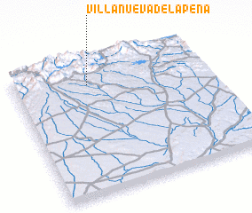 3d view of Villanueva de la Peña