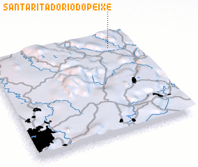 3d view of Santa Rita do Rio do Peixe