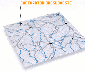 3d view of Santo Antônio do Sudoeste