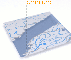 3d view of Current Island