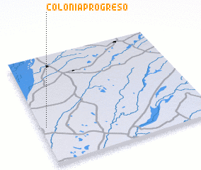 3d view of Colonia Progreso