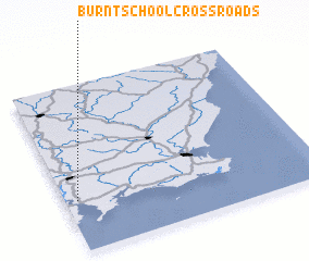 3d view of Burnt School Cross Roads