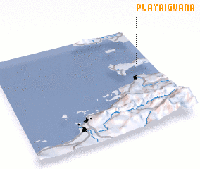 3d view of Playa Iguana