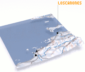 3d view of Los Cañones