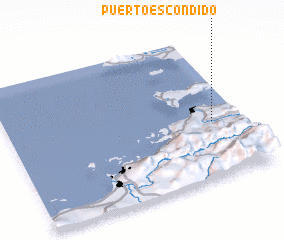 3d view of Puerto Escondido