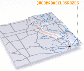 3d view of Quebrada de los Pozos