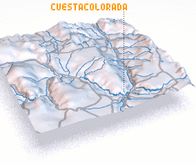 3d view of Cuesta Colorada