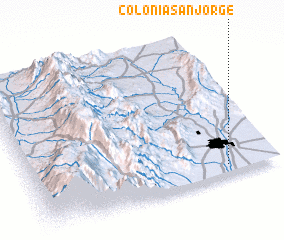 3d view of Colonia San Jorge