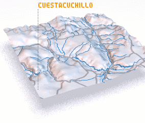 3d view of Cuesta Cuchillo