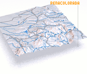 3d view of Peña Colorada
