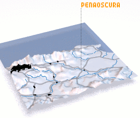 3d view of Peña Oscura