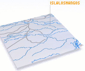 3d view of Isla Los Mangos