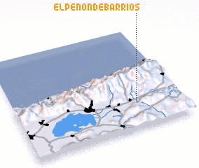 3d view of El Peñón de Barrios