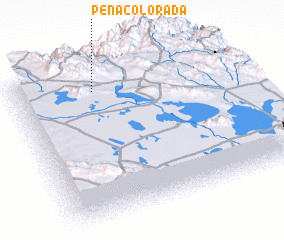 3d view of Peña Colorada