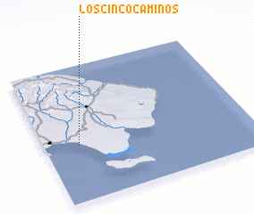 3d view of Los Cinco Caminos