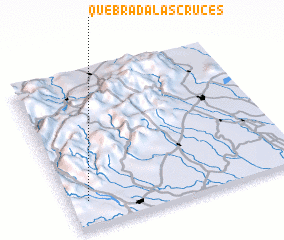 3d view of Quebrada Las Cruces