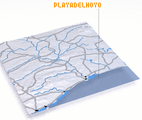 3d view of Playa del Hoyo