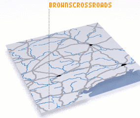3d view of Browns Cross Roads