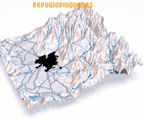 3d view of Refugio Piuquenes