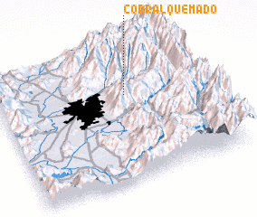 3d view of Corral Quemado