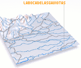 3d view of La Boca de las Gaviotas