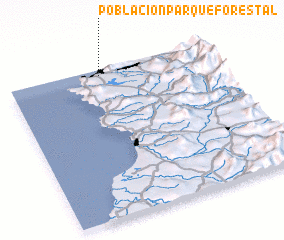 3d view of Población Parque Forestal