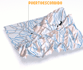 3d view of Puerto Escondido