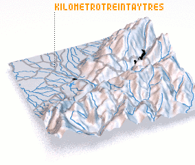 3d view of Kilómetro Treinta y tres