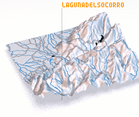 3d view of Laguna del Socorro